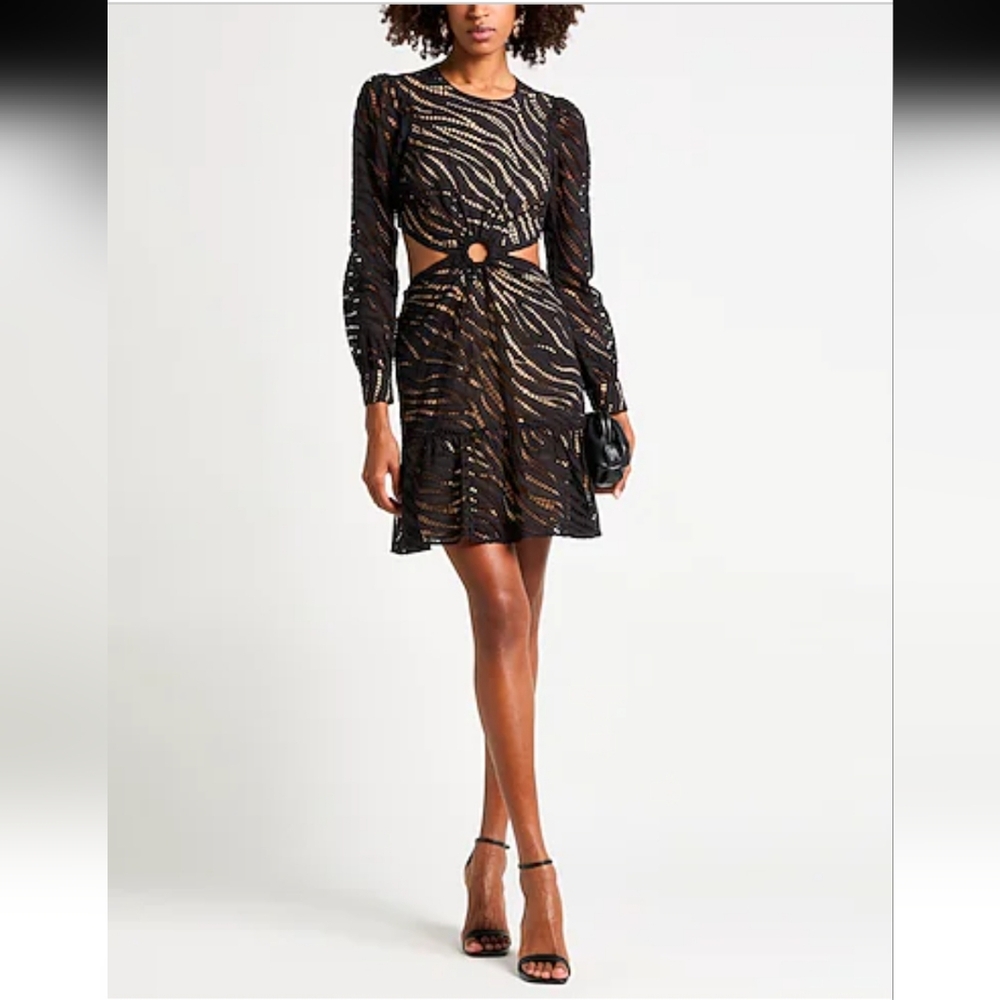 Micheal KorsZebra Eyelet Cotton Cutout Dress - Picture 3 of 8